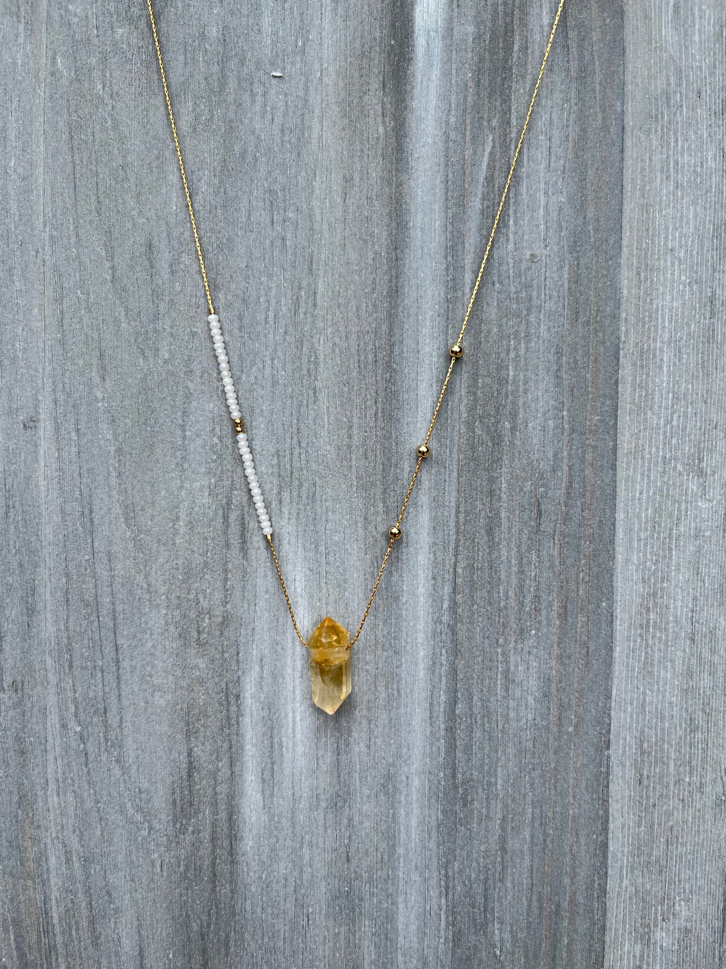 Citrine Crystal Arrow Necklace