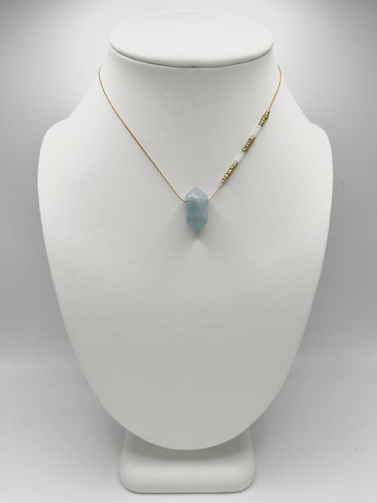 Aquamarine Crystal Alala Neckace
