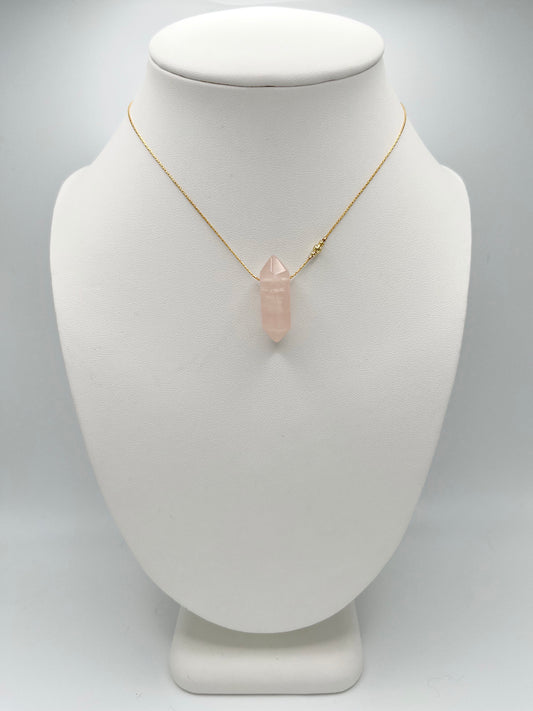 Rose Quartz Crystal Olesia Necklace