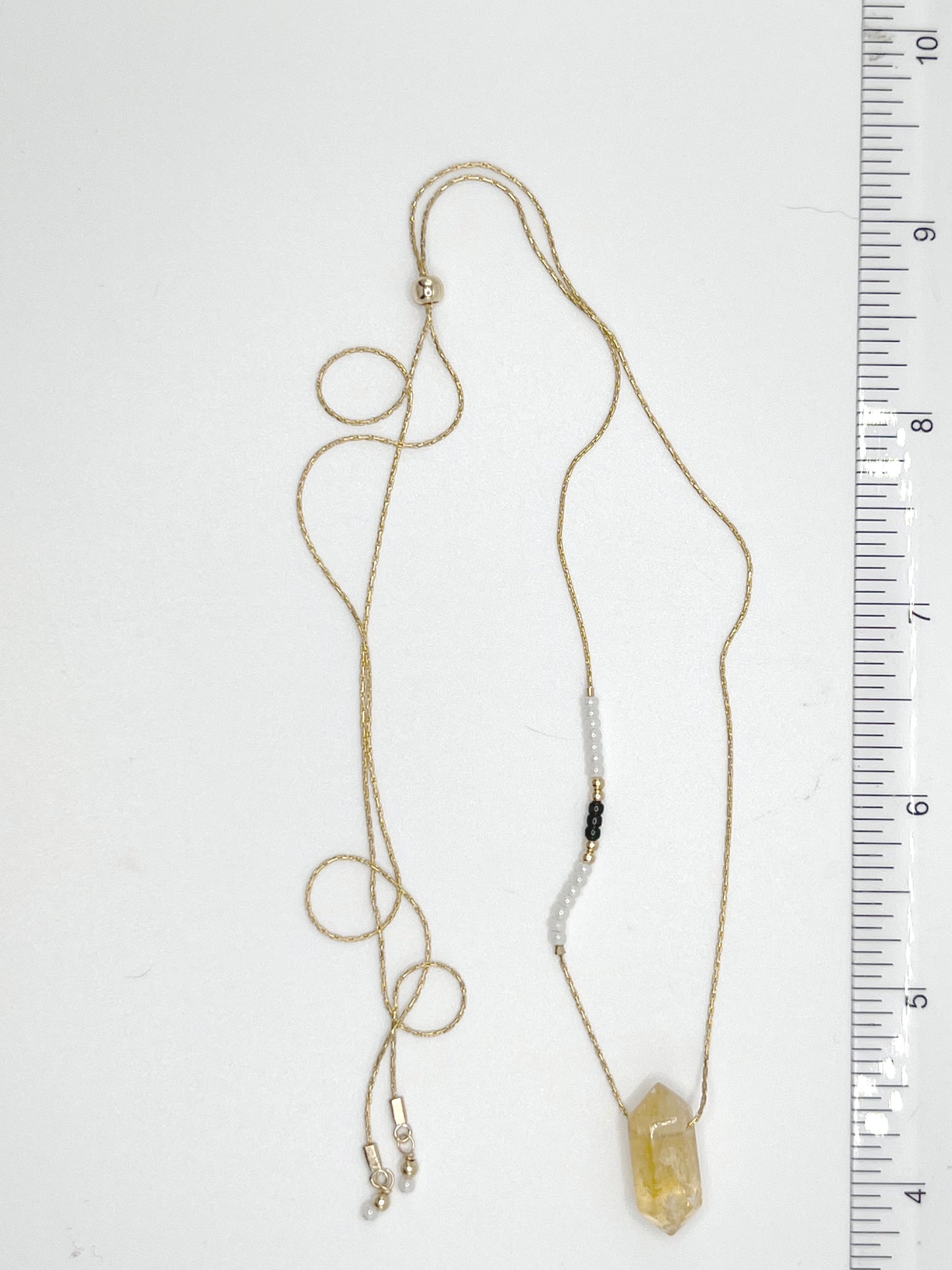 Citrine Black Bird Necklace