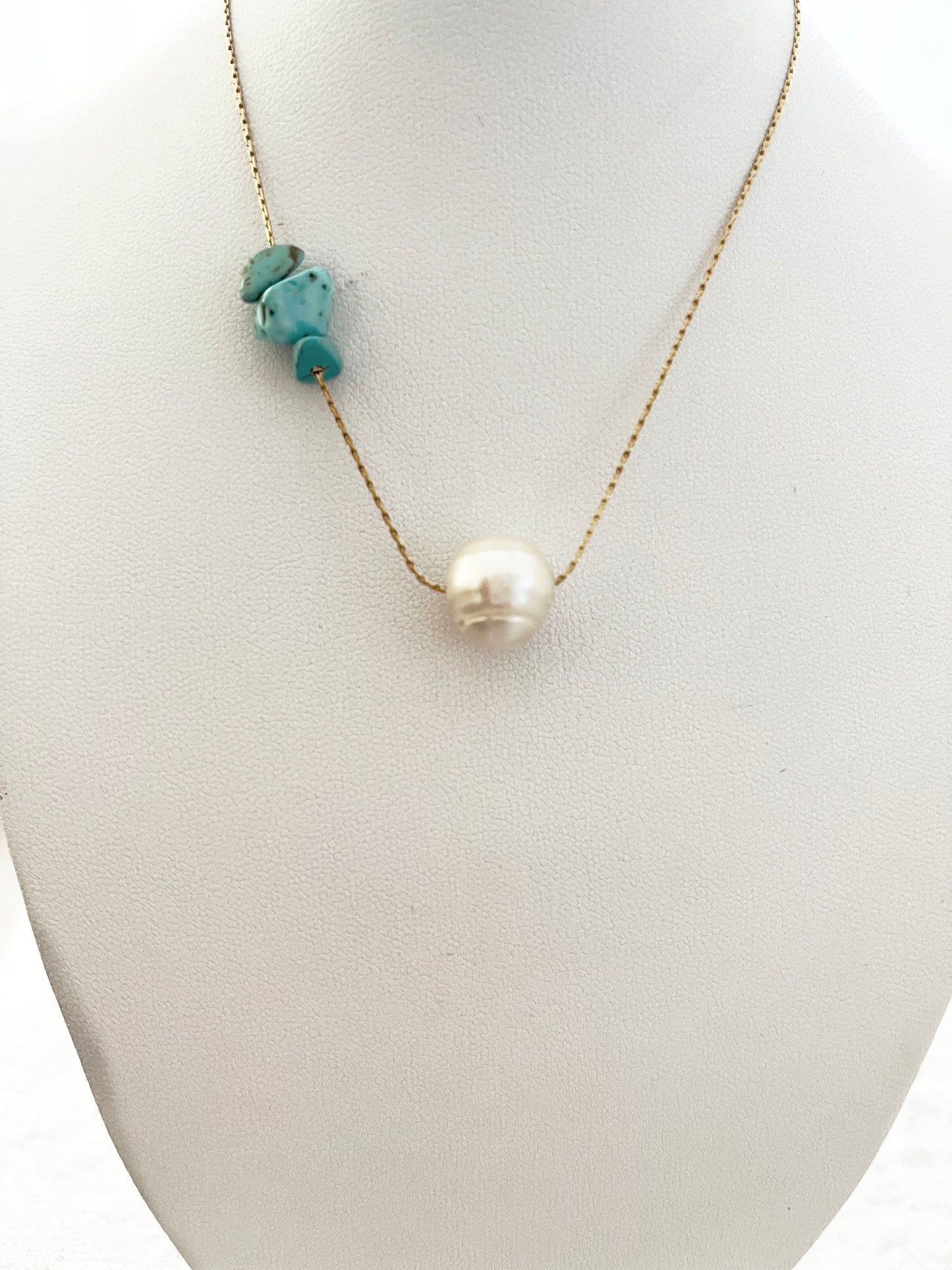 Freshwater Pearl and Turquoise Necklace