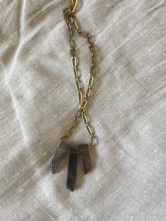 Smokey Quartz Mens Necklace