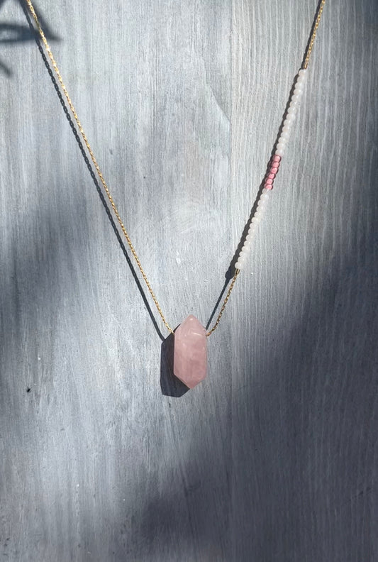 Rose Quartz Heart Necklace