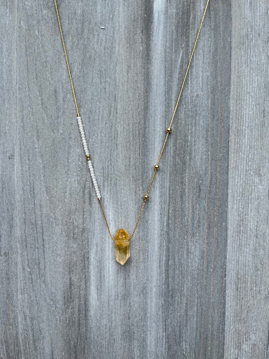 Citrine Crystal Arrow Necklace