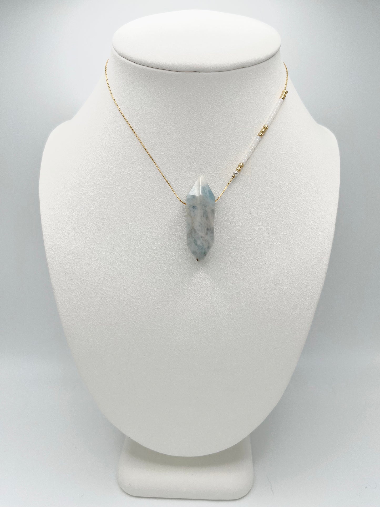 Aquamarine Crystal Whitewater Necklace