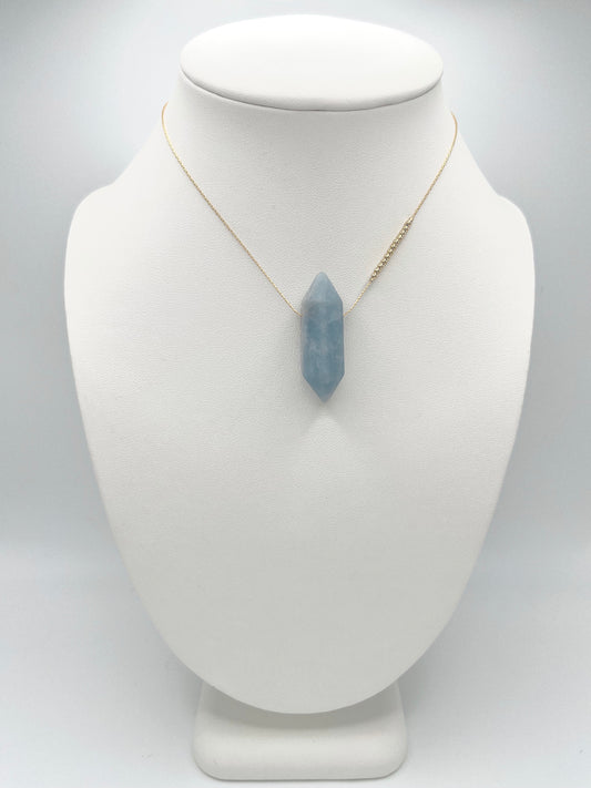 Aquamarine Crystal Big Sky Necklace