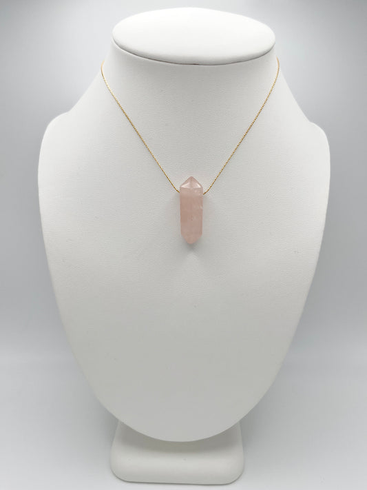 Rose Quartz Crystal Simplicity Necklace